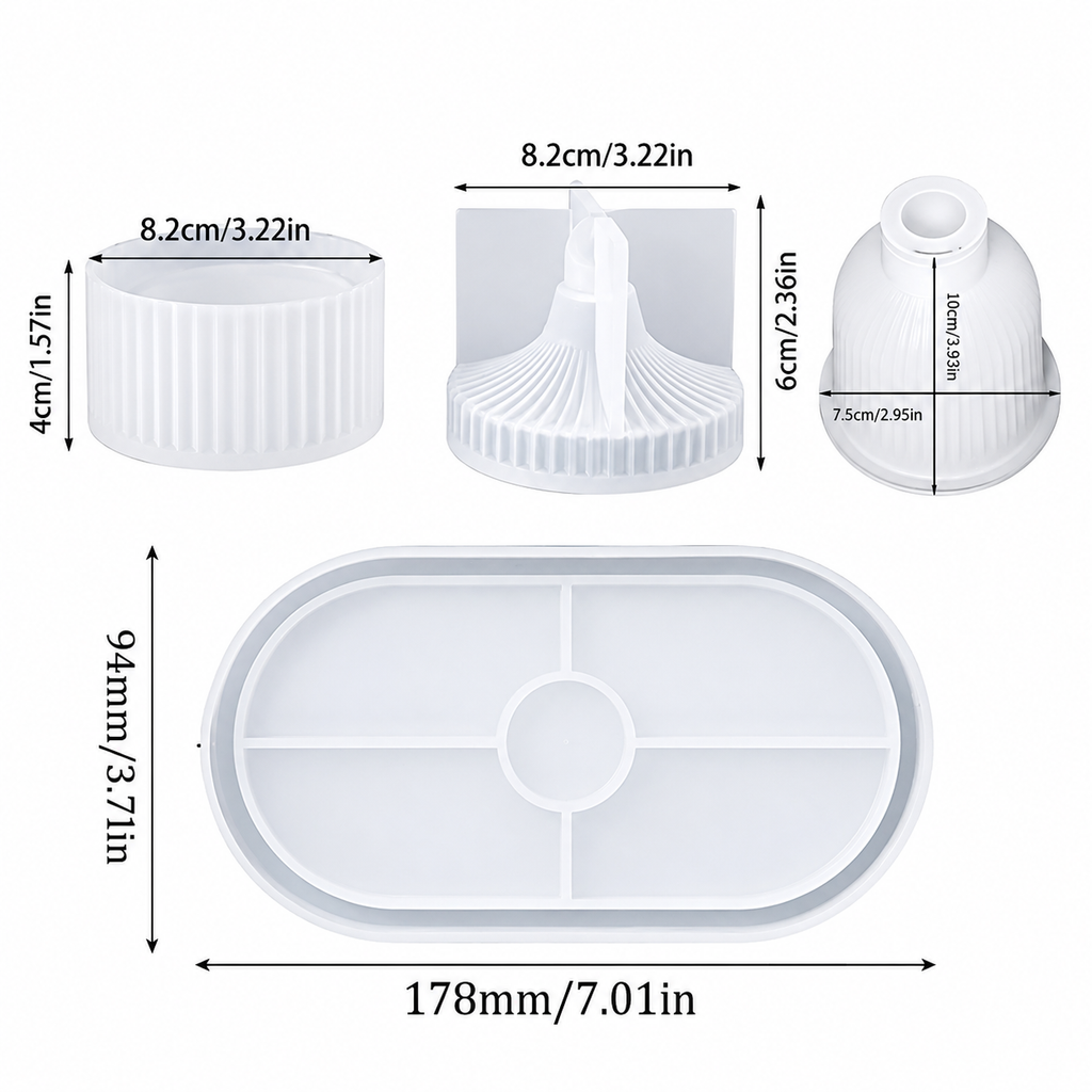 4pc Silicone Casting Mold Set
