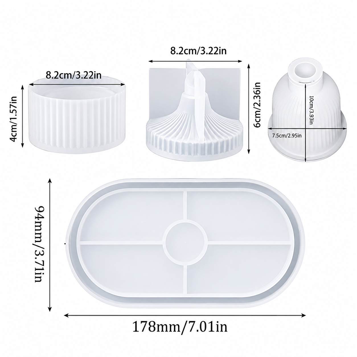 4pc Silicone Casting Mold Set