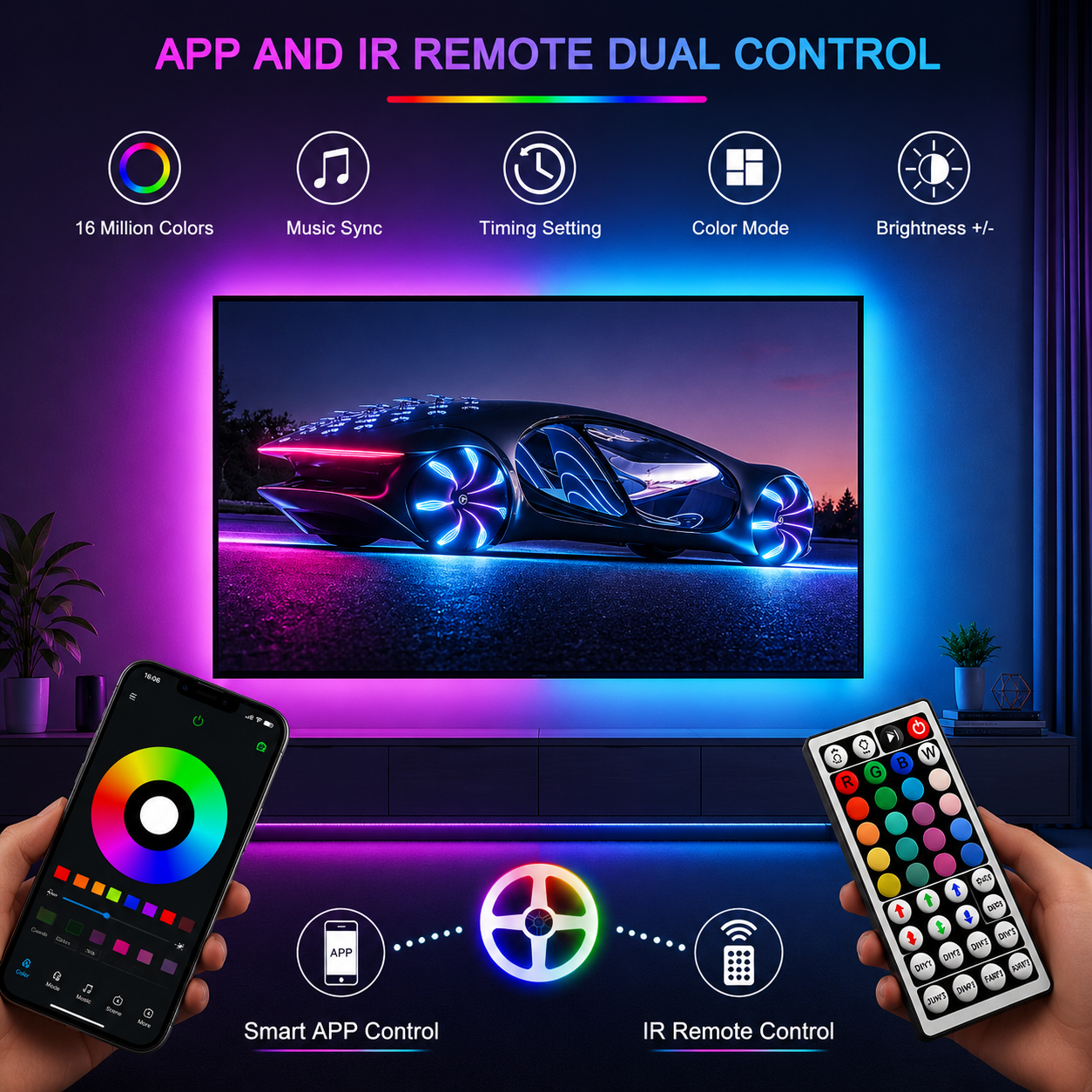 RGB LED Strip Lights with App