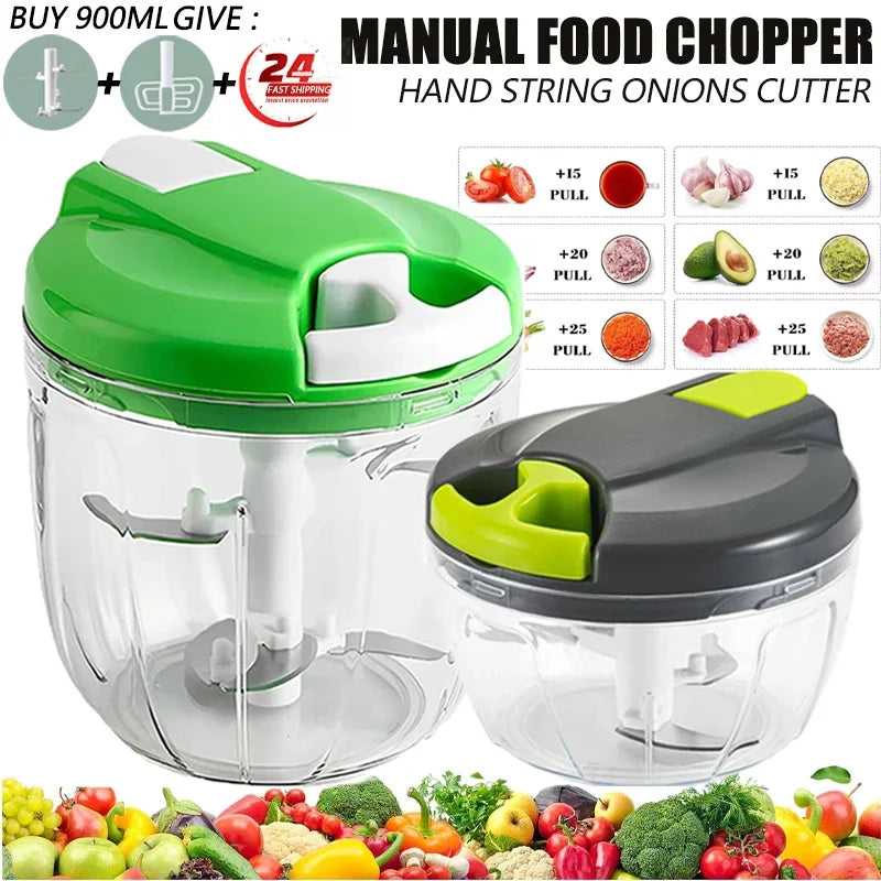 Manual Rotate Vegetable Garlic Chopper