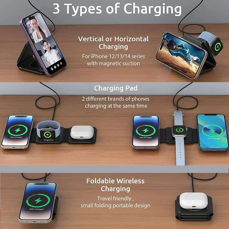 3-in-1 MagSafe Foldable Wireless Charger