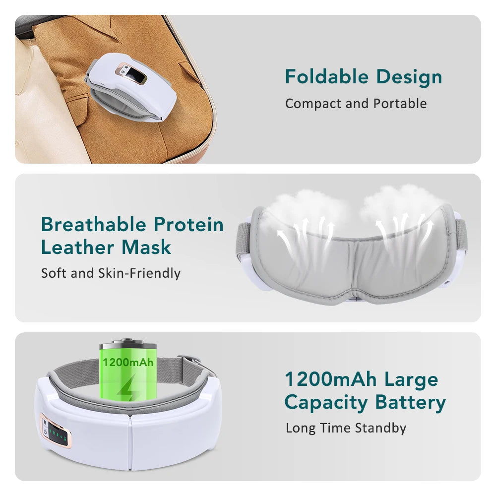 Foldable Eye Pressure Massager Glasses