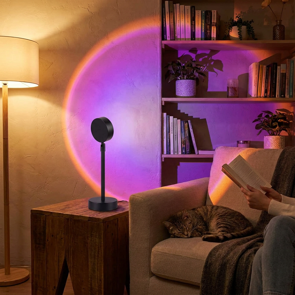 Rainbow Sunset Projection Lamp lifestyle