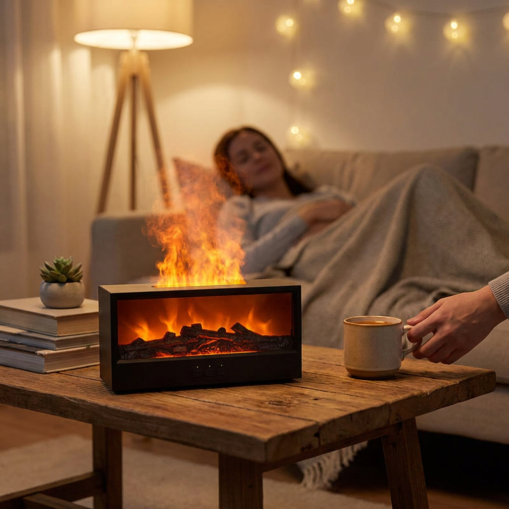 Fireplace Aroma Air Humidifier with LED lifestyle